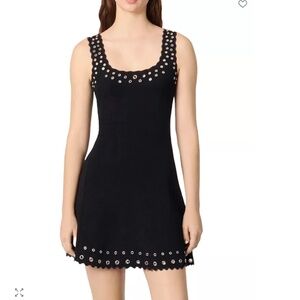 Maje Mini Eyelet Knit Dress